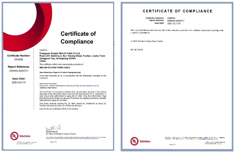 UL certificated MV cable UL certificated MV cable