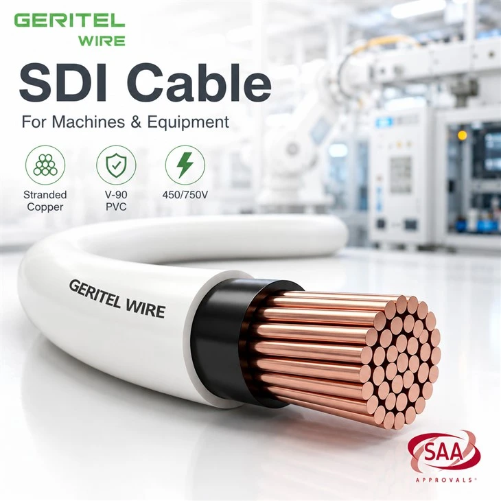 Red Insulation SDI Cable With White PVC Outer Sheath And Copper Conductor