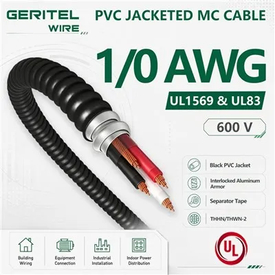 1/0 AWG THHN Stranded Copper NEC Type MC Cable