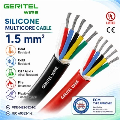 1.5mm² High Temperature Cable For Modular-House Integrators And HVAC Package Suppliers — SiHF-J Silicone Cable