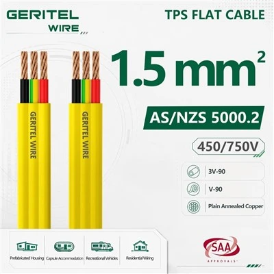 1.5mm Yellow Twin And Earth Cable For Residential Lighting