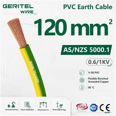 120mm Flexible Earth Cable 0.6/1kV Single Core Copper