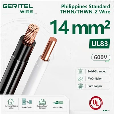 14mm² THHN/THWN-2 Copper Wire 600V Philippine Standard Bulk Power Cable Direct From Manufacturer