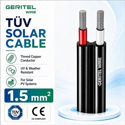 2×1.5mm² Twin Core Solar Cable Flexible Tinned Copper DC Wire