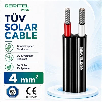 2×4mm² Dual Core Solar Cable Outdoor Double-Insulated Photovoltaic Wire