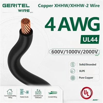4 AWG UL44 XHHW2 Copper Building Wire
