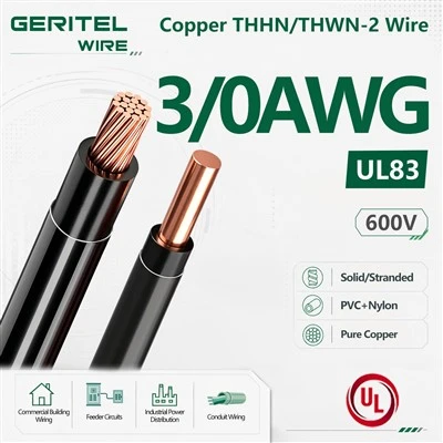 3/0 AWG UL 83 Stranded Copper THHN/THWN-2 Wire