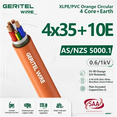 35mm2 4C+E Copper XLPE PVC Feeder Cable For Switchboard Connections