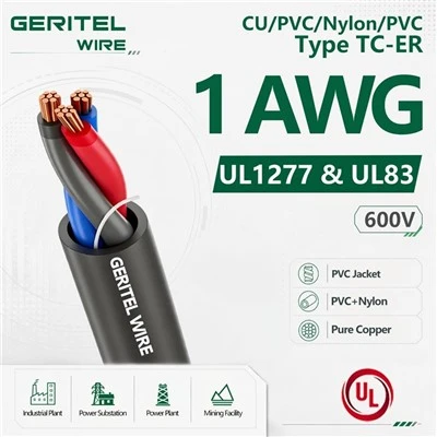1 AWG TC-ER THHN Cable For Heavy Machinery Power Circuits