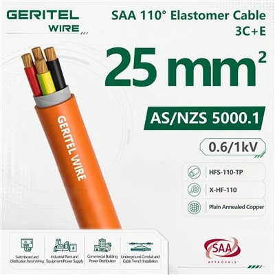 3x25+1x6E SAA 3 Core And Earth LSZH Cable 110C
