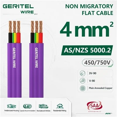 4mm Purple Flat Twin And Earth Building Cable