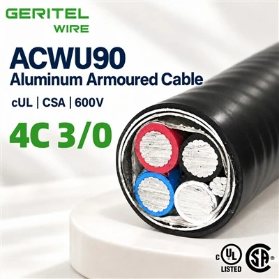 ACWU90 3/0 AWG 4 Conductor Cable For Cable Tray
