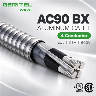 BX Aluminum Building Wire 4 Conductor For Office And Tenant Fit Out Projects