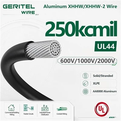 600V 1000V 2000V AA8000 250kcmil UL Listed 8000 Series Aluminum XHHW/XHHW-2 Cable