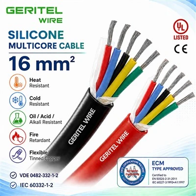 SiHF-J 16mm Silicone Cable For Data Center Mechanical Systems