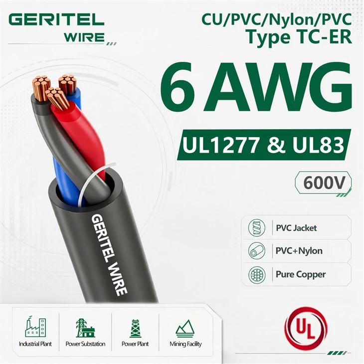 UL1277 6 AWG TC-ER Tray Cable With THHN THWN-2 Conductors