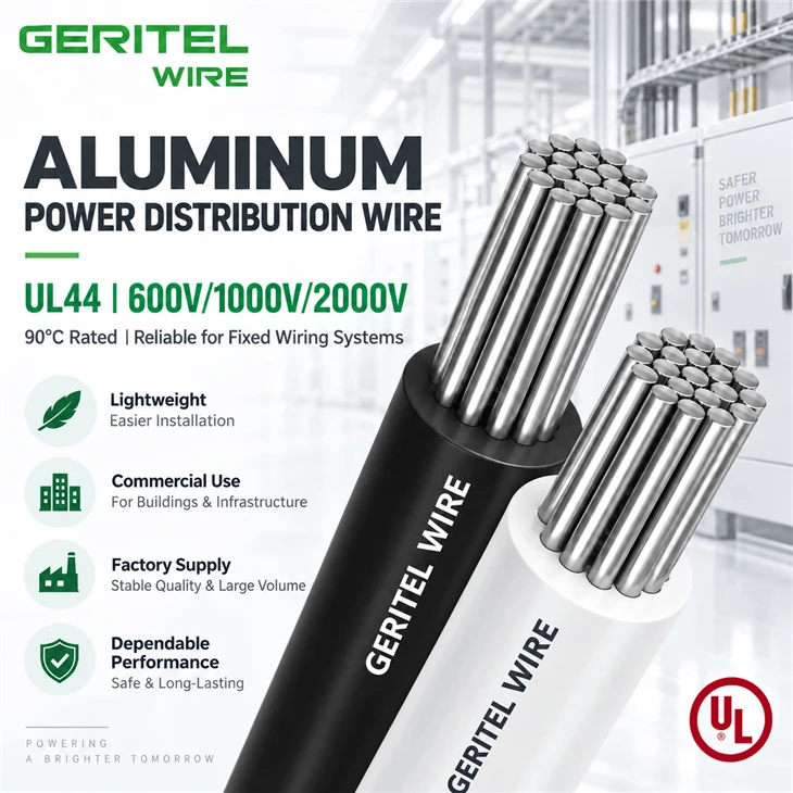 UL44 Aluminum RHH Cable For Renewable Energy Electrical Rooms