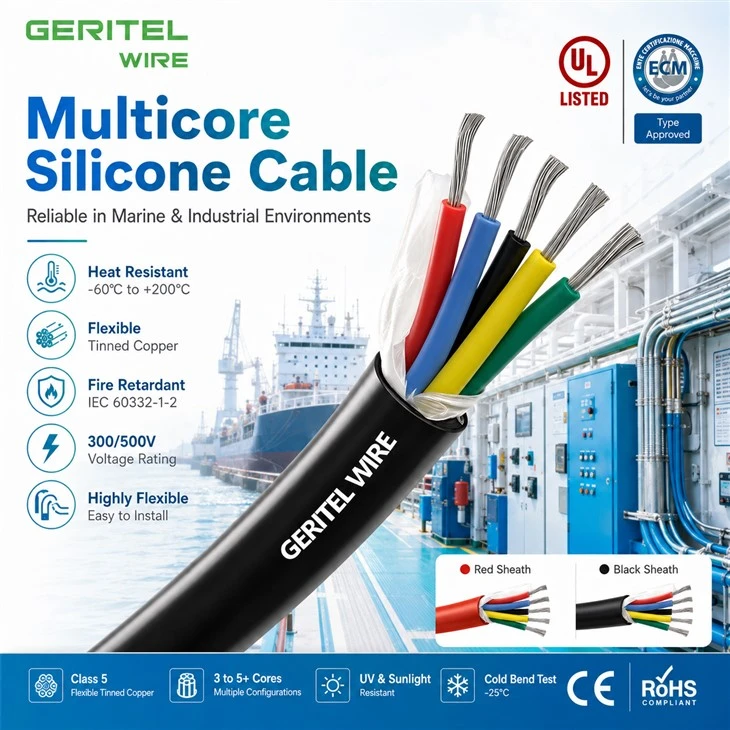 SiHF-J Silicone Cable For Reliable Industrial Power And Control Connections