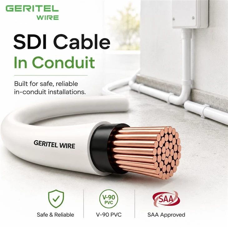 White Sheathed SDI Wire With Red Or Black V90 PVC Insulation Options